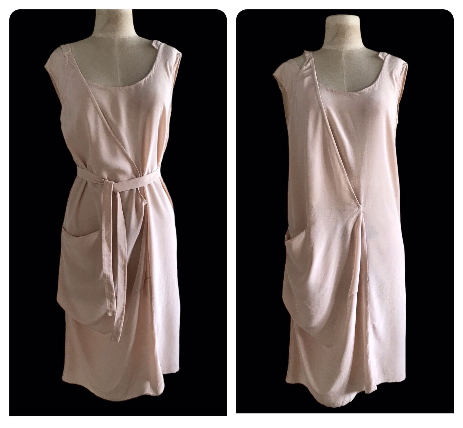 Marni Asymmetric Draped Silk Dress IT40 US4 Elegant Dainty Pink