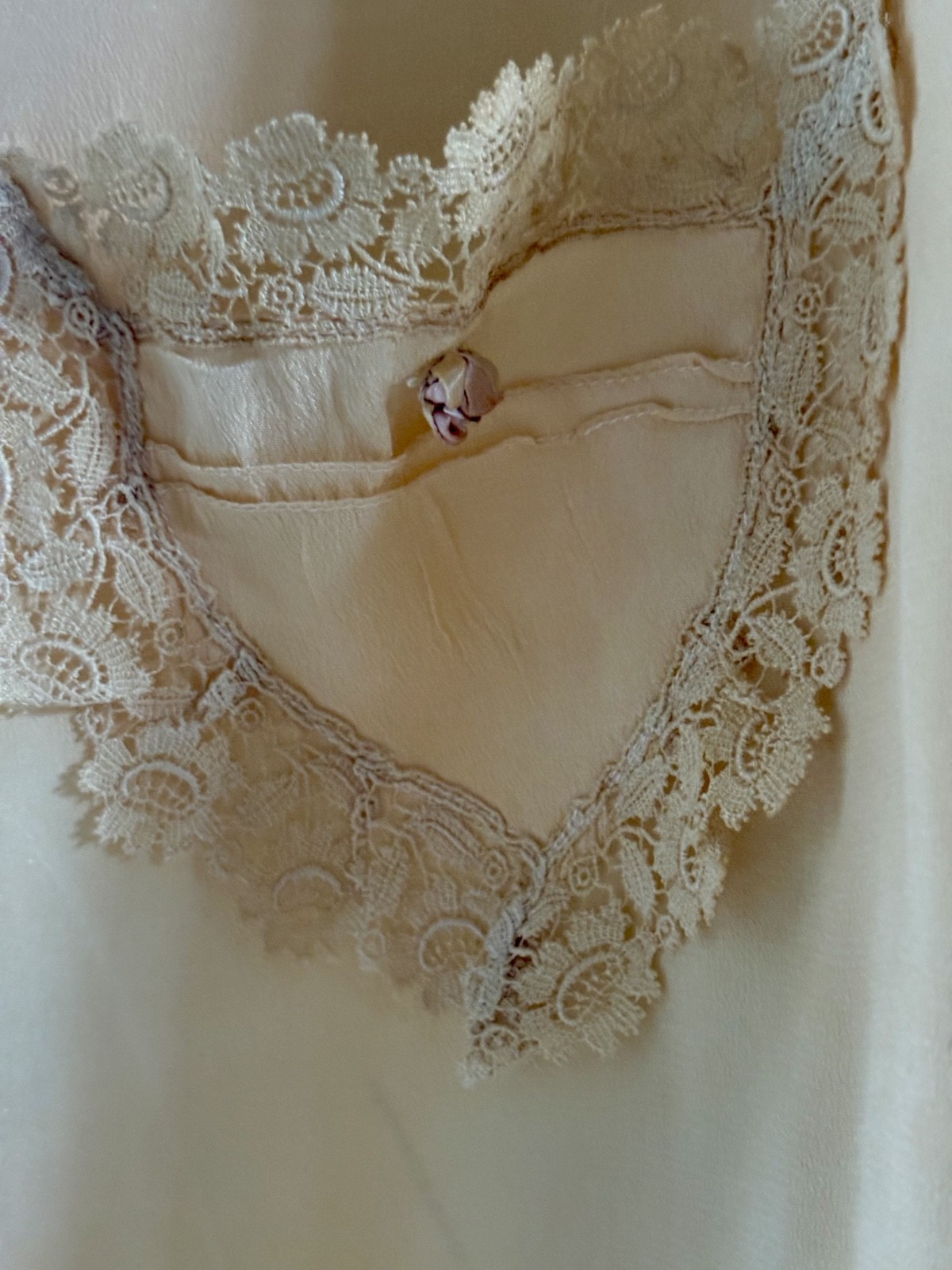 1930&rsquo;s Slip Flapper Dress, Adorned with Wonderful Lace and Flowers