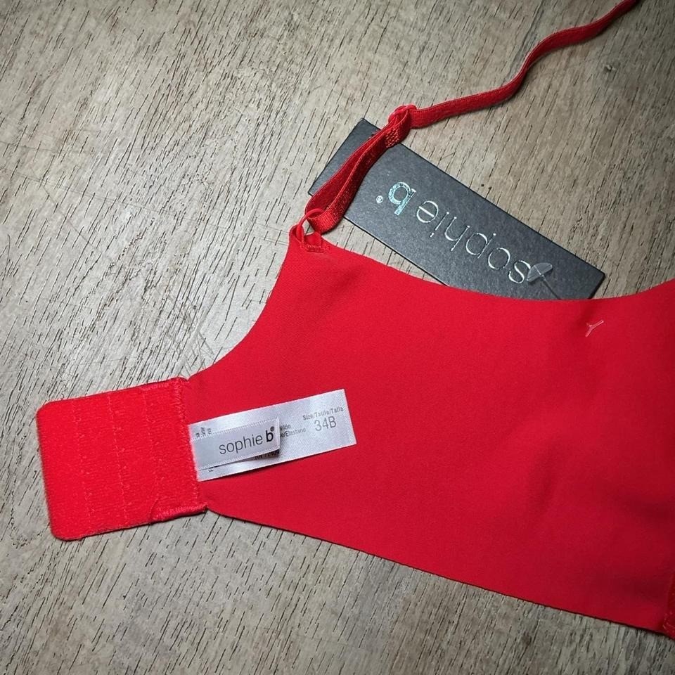 Sophie B Underwire Bra Push Up Size 34B Red NWT Smooth Everyday Feminine