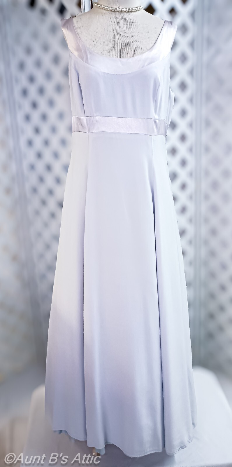 Gown Prom/Bridal/Special Occasion Vtg 90&rsquo;s Pale Blue/Gray Rayon/Acetate Dress 16