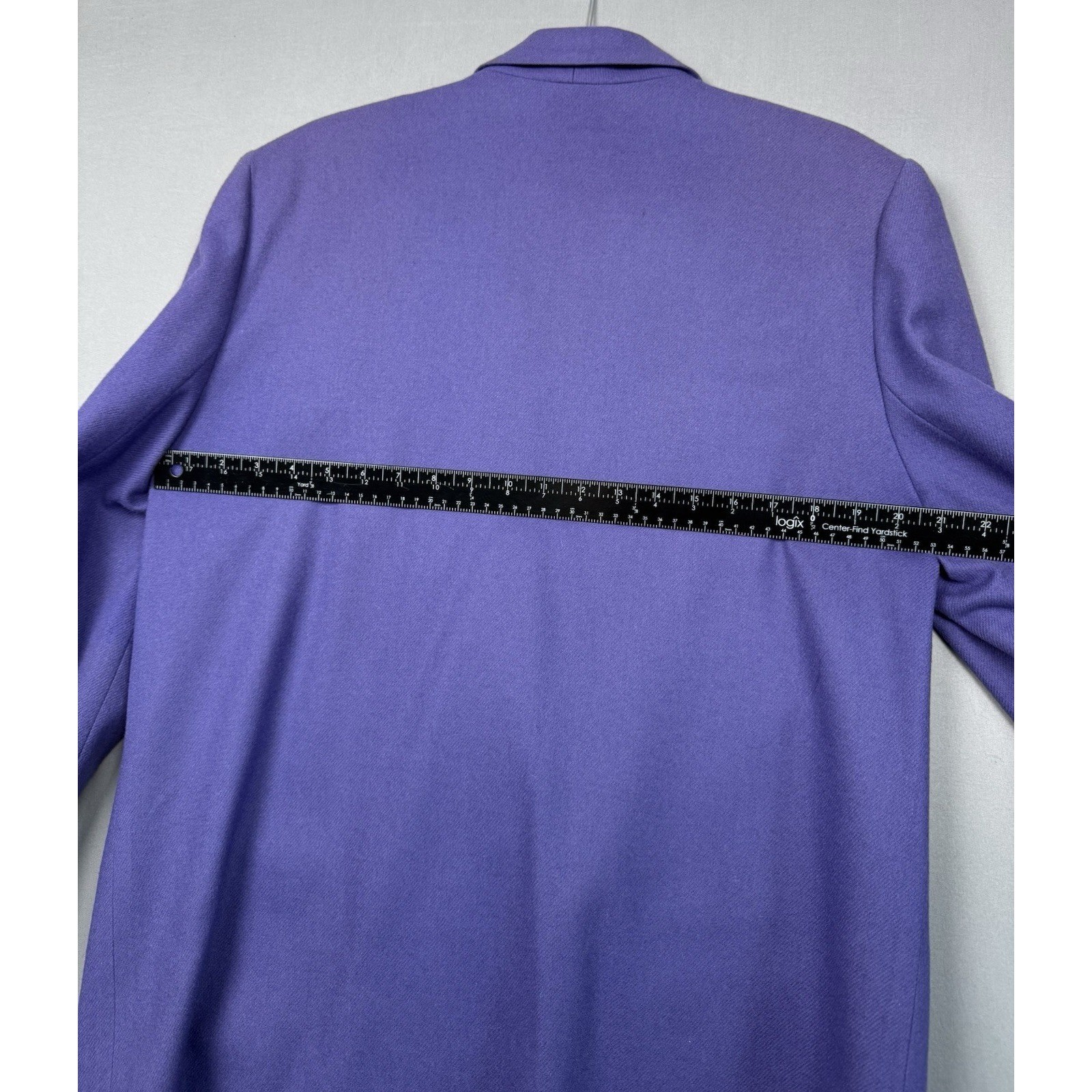 Vintage Savannah Purple 100% Pure Wool Blazer Womens 14 Gold Button 80s 70s EUC