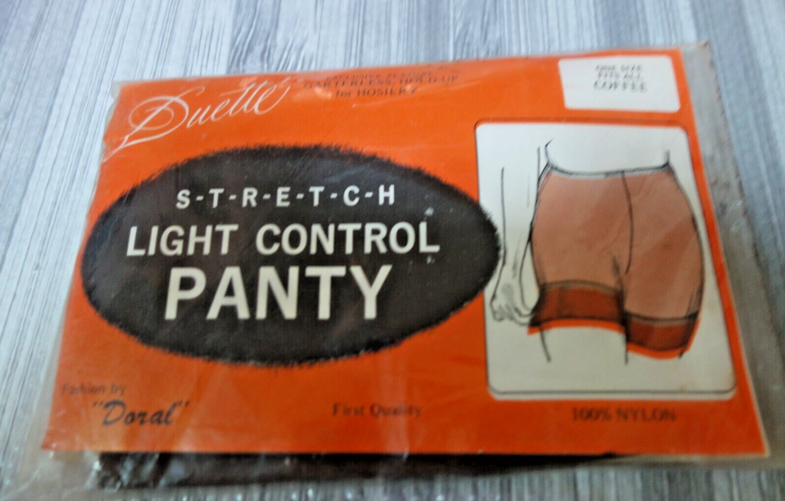 Vtg. Duette&rsquo; Stretch Light Control Panty Nylon One Size Fits All Coffee
