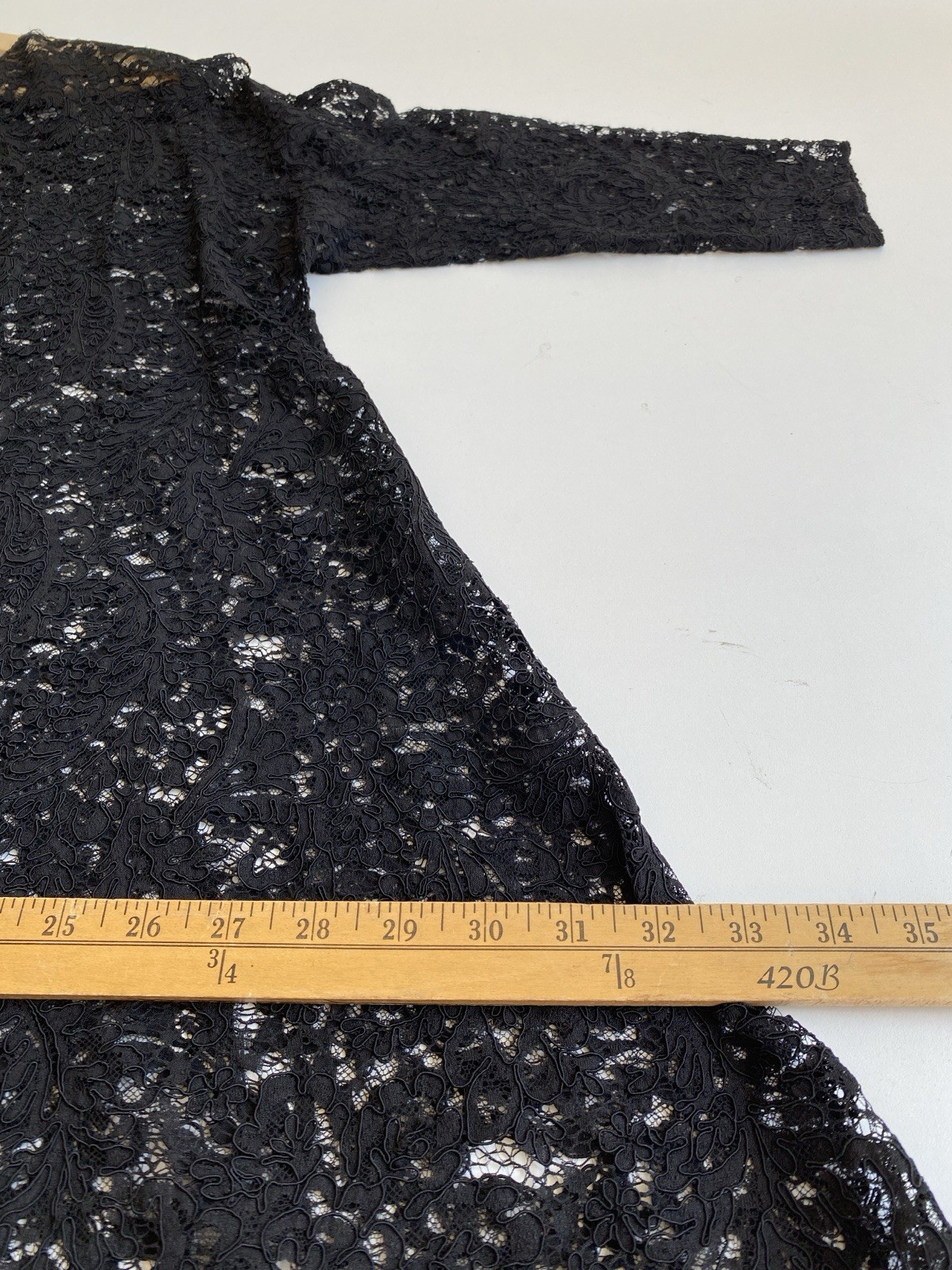 Exquisite Vintage Hand sewn Chantilly Lace Coat Duster Black