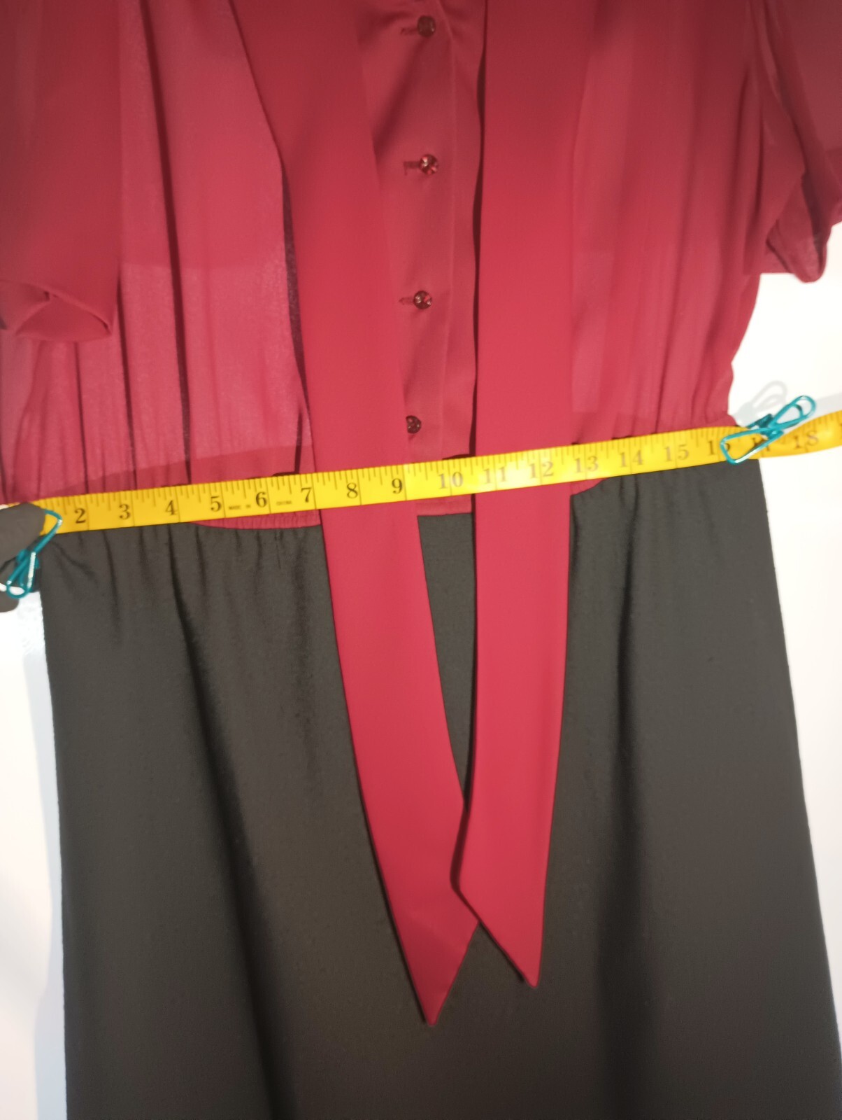 Leslie Pomer – Size Women&rsquo;s 18 – Burgundy – Black – Dress – Vintage