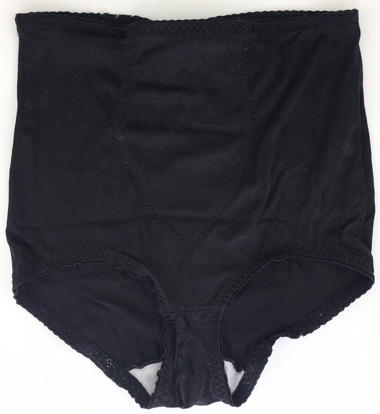 Cupid Satin Control Panties Black M Style 2186 Girdle Nylon Spandex Vintage