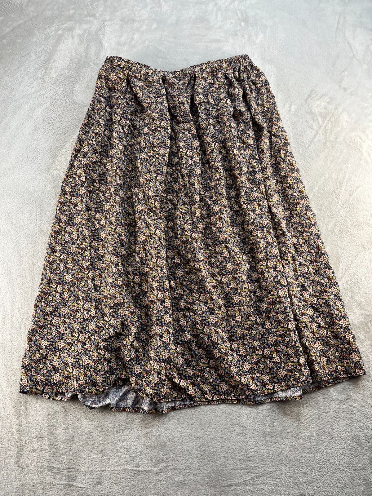 R Russ Classic Floral Midi Skirt Womens Large Cottagecore Modest Boho Vitage
