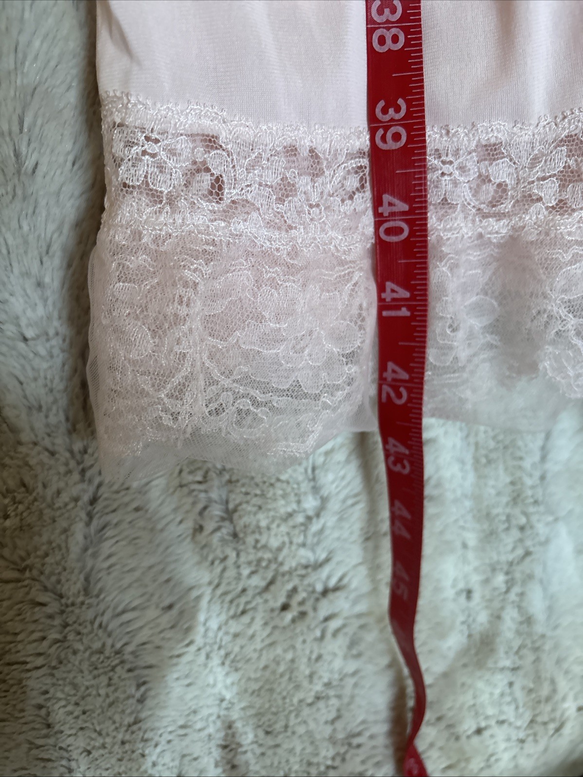 Sears Vintage Charmode Full Slip In Pink Size 36 Lace Ruffles Romance