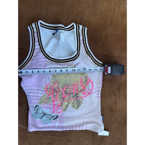 Vintage Jeans De Christian Lacroix Graphic Tank Top Floral Butterfly Size S