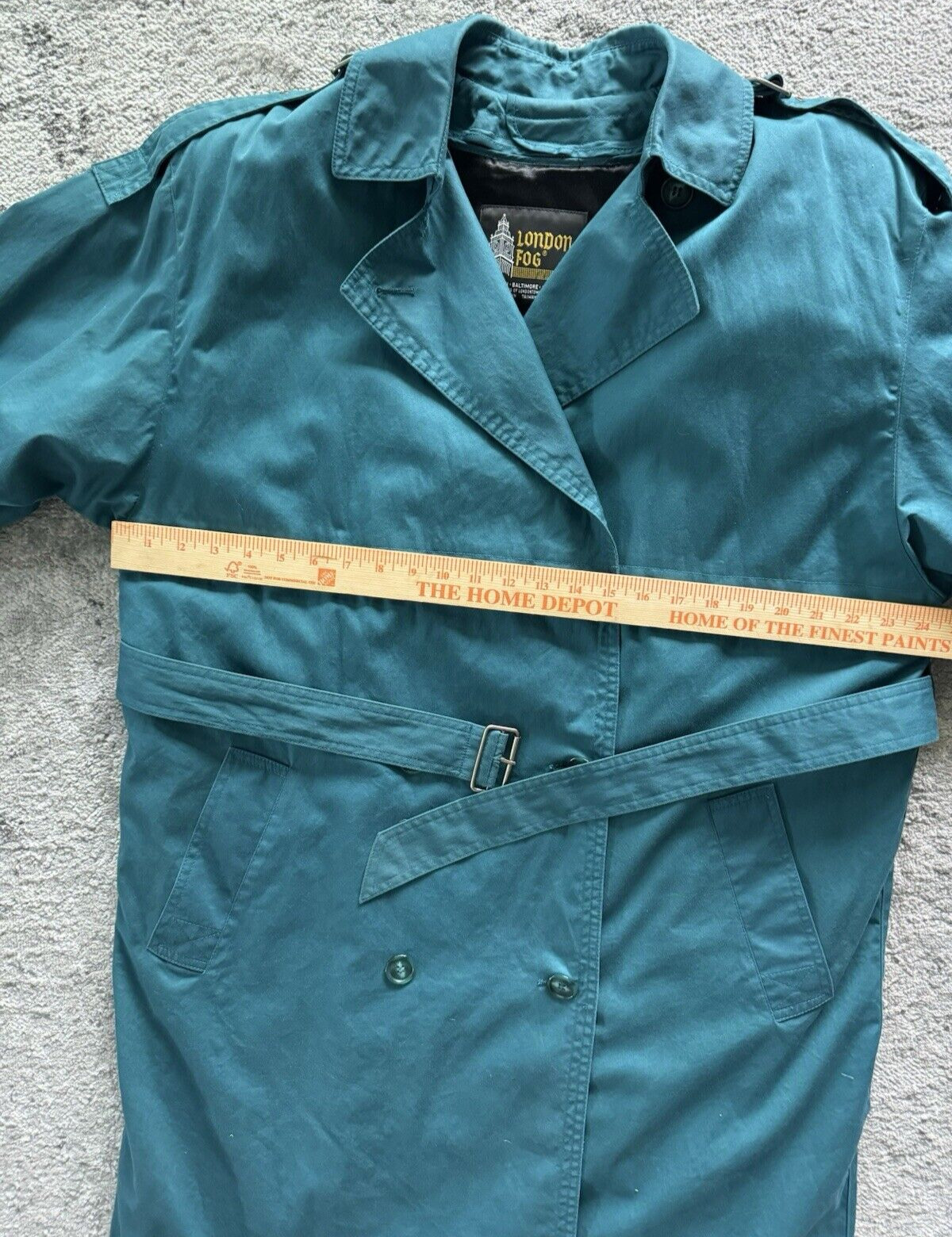 VTG London Fog All-Weather Trench Coat Women&rsquo;s Sz 14 Classic Teal w/Wool Lining