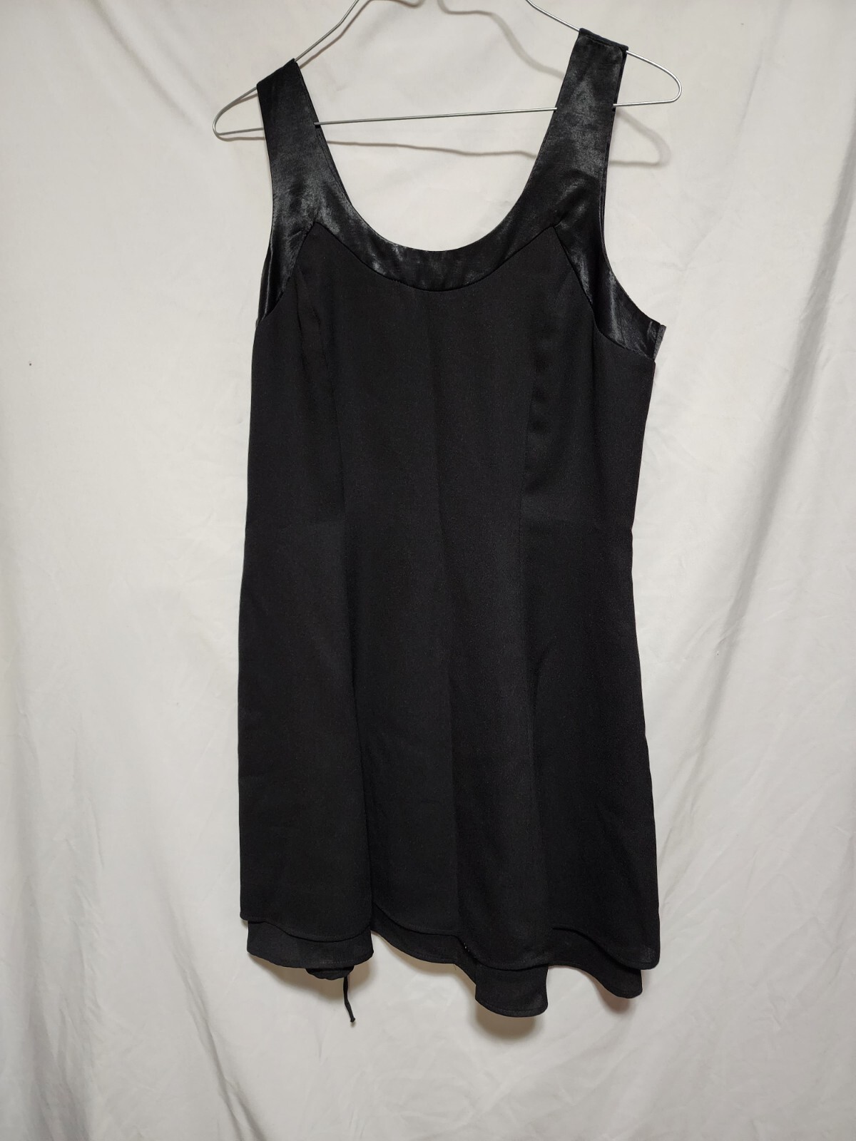 Vintage By Choice California Little Black Dress Sz 5 US Satin Trim Shift Cocktai