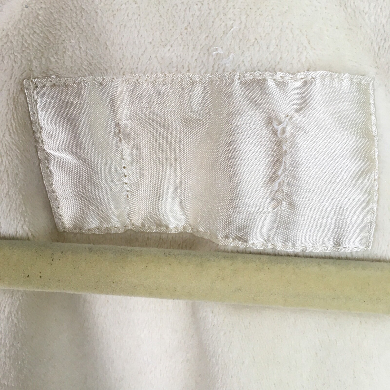 Upcycled vintage fleece cropped jacket womens xl ruffled trim cream color