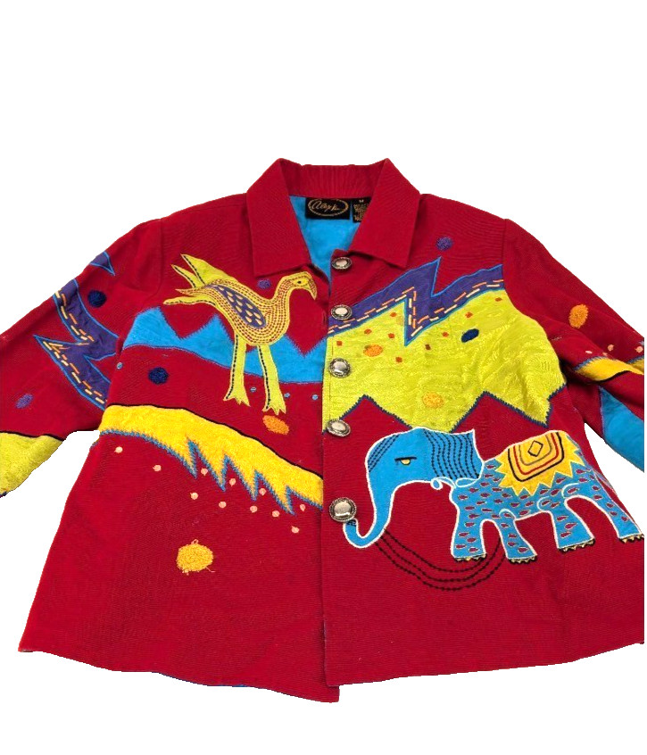 Vintage 1980&rsquo;s Alex Lin Embroidered Boho Cotton Jacket