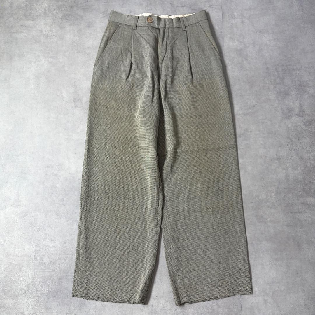 Kenzo Vintage 80s Wool Slack Pants W26 Made in Japan Green