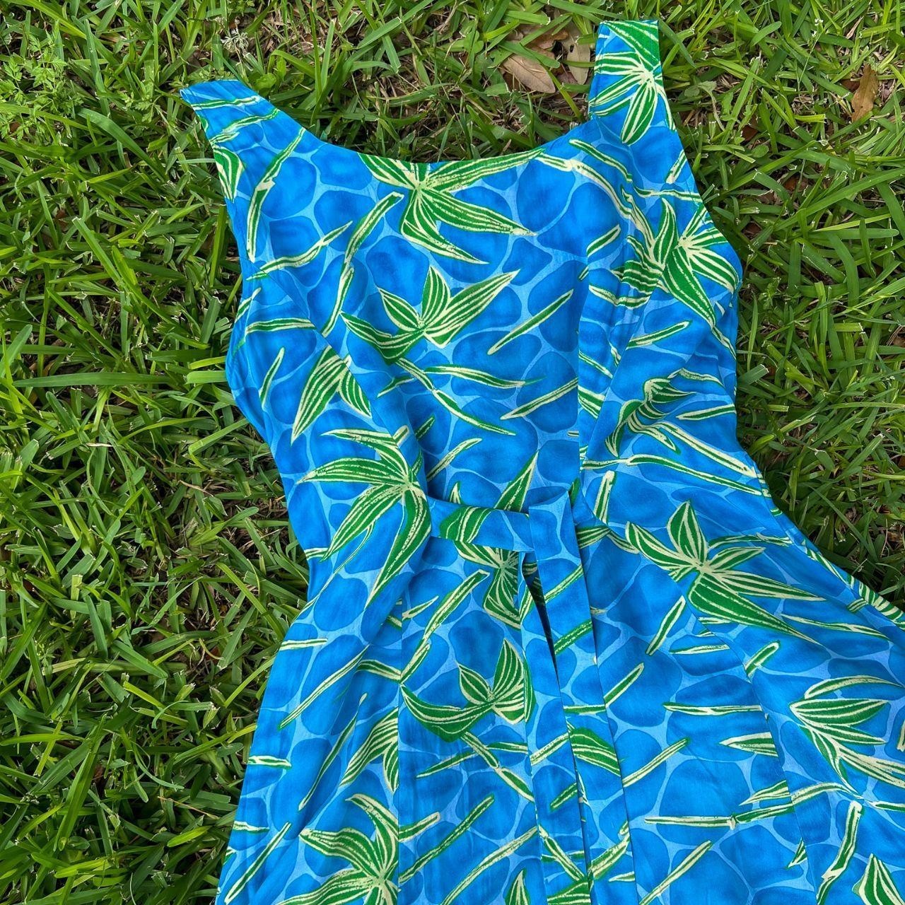 BINDI | Vintage 1990s Summer Rayon Tropical Poolside Mini Dress w Tie Waist