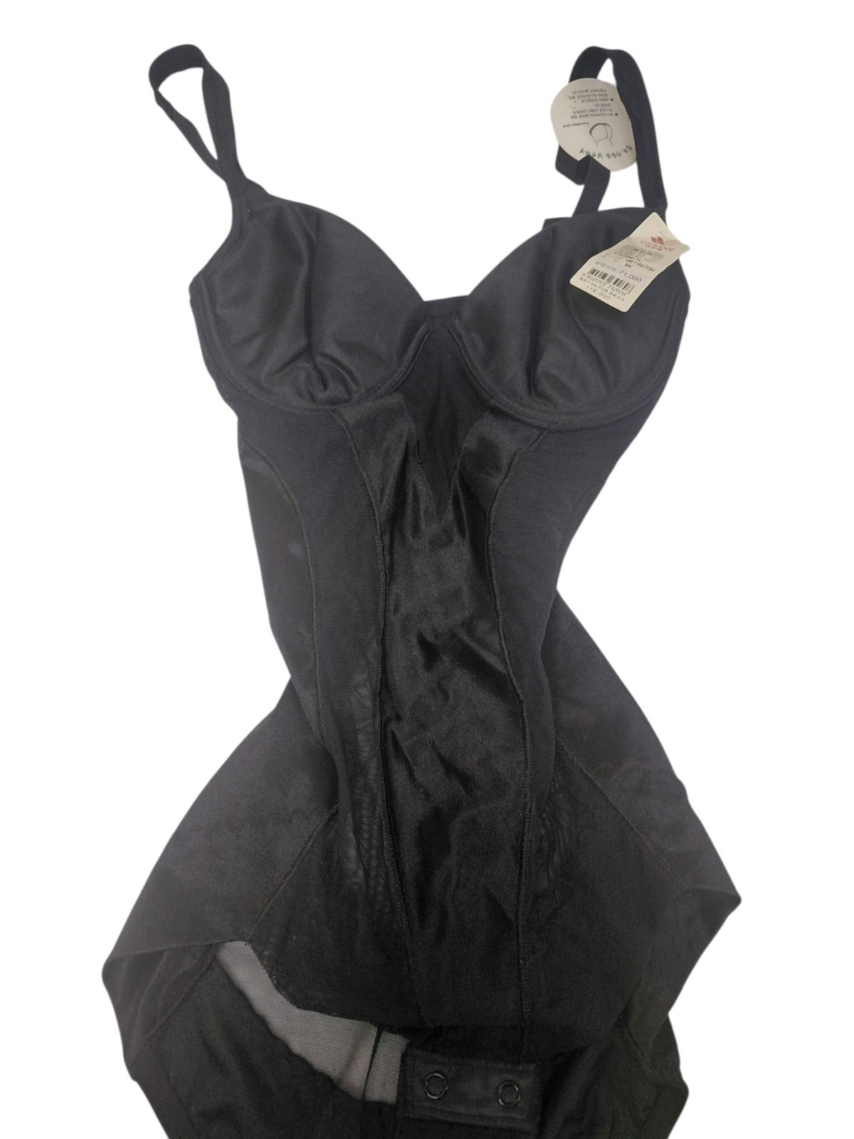 Vintage Slender Body Suit By Wacoal Black Body Brief Size M
