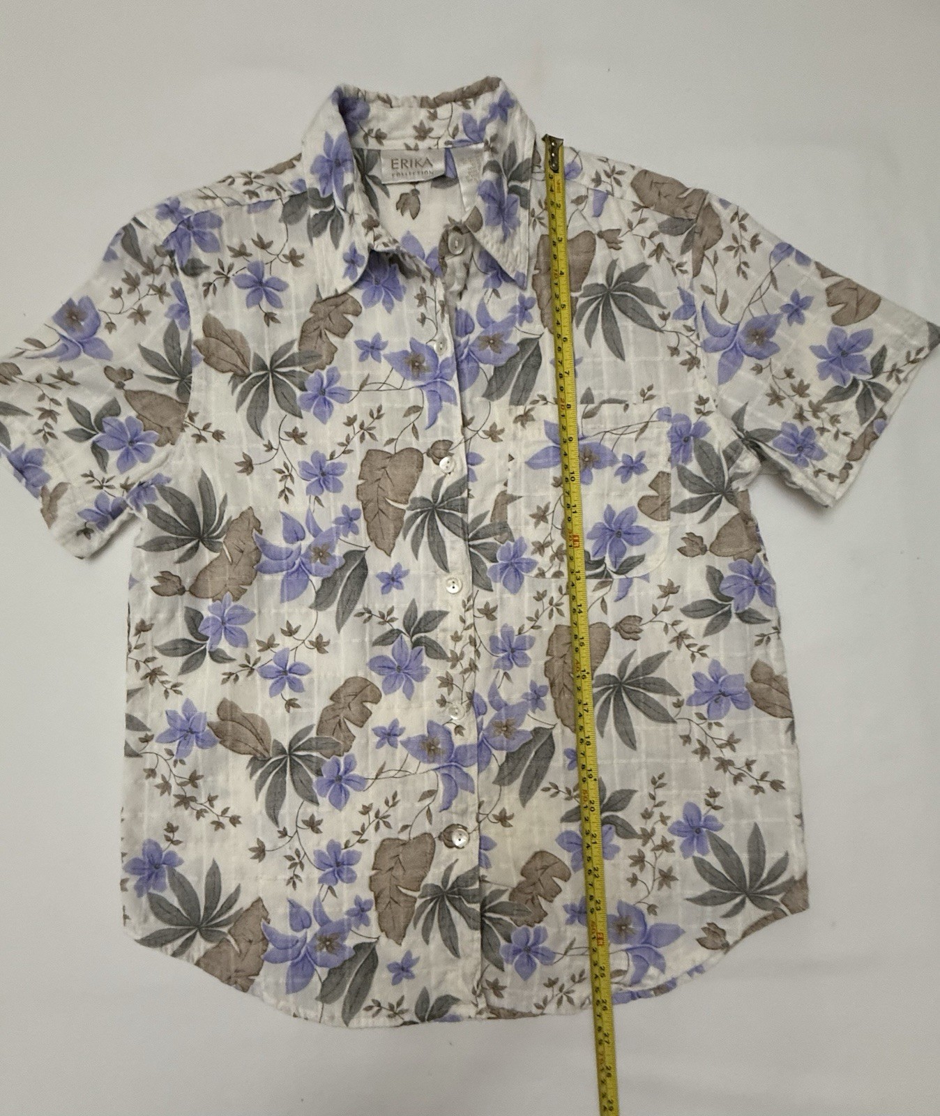 Vintage EUC 1990s Erika Collection Floral Button Front Blouse Made in Nepal Med