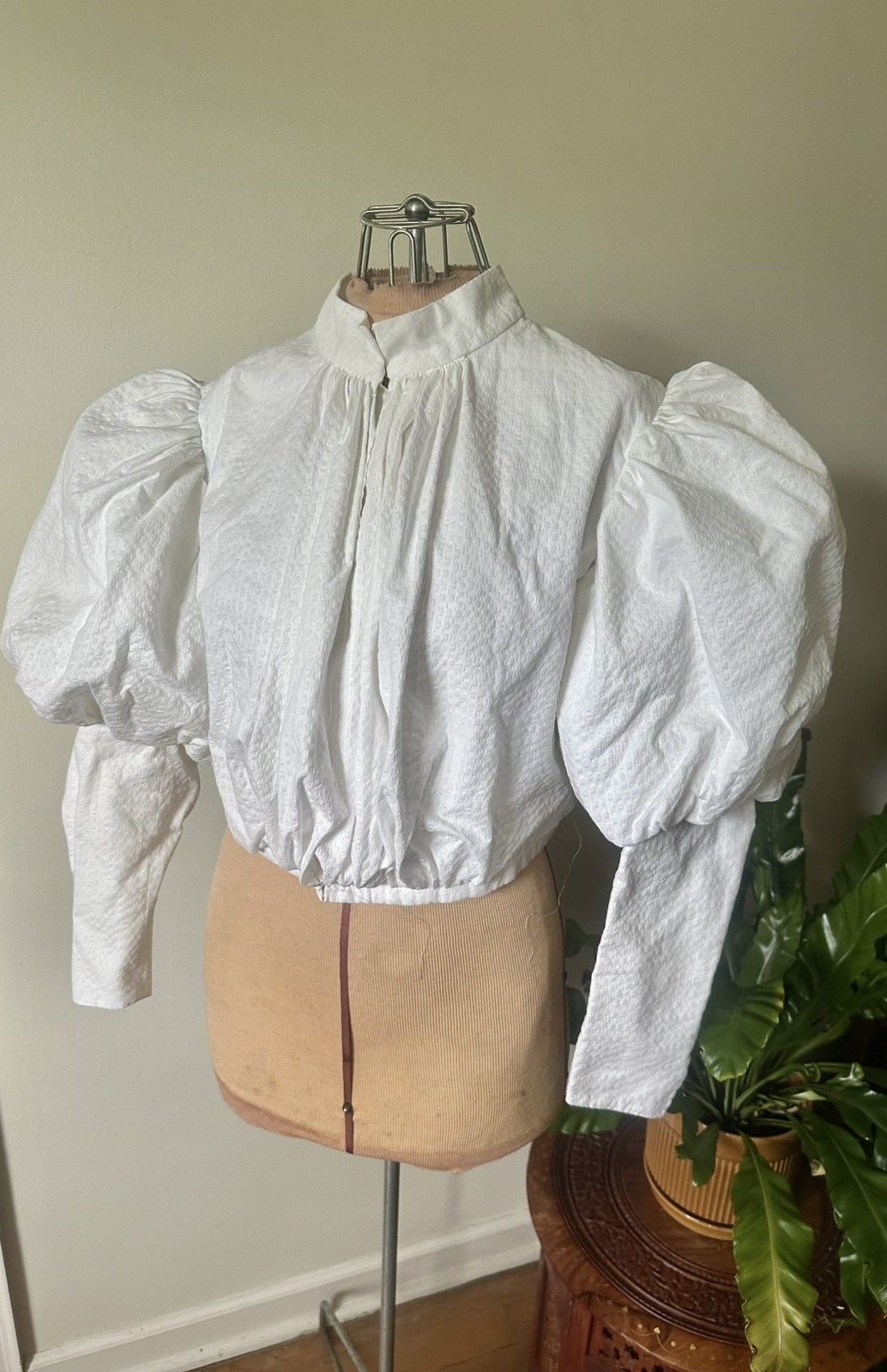 Mutton Sleeved White Victorian Top