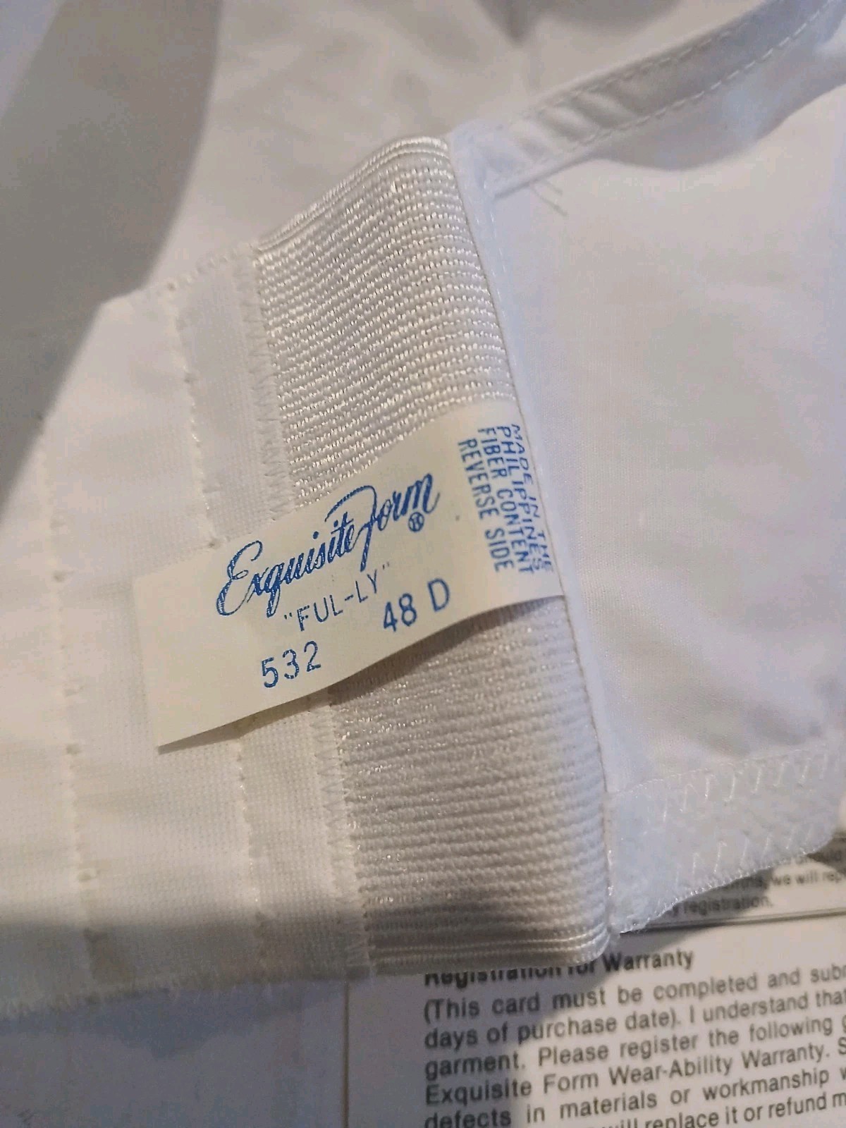 Vtg Exquisite Form Original Ful-ly Full Figure Bra Size 48D White Firm Uplift