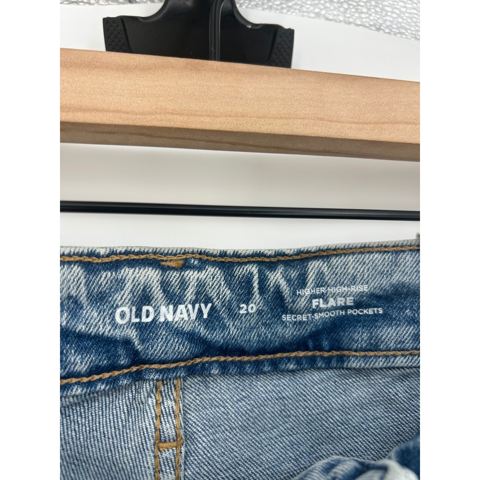 NWT-Old Navy Higher High Rise Flare Jeans Plus Size 20 Rita Side Hem Slit 876621