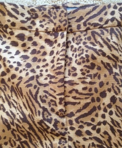 GIANNI VERSACE COUTURE Leopard Raw Silk Zippers Leg Pants EU 40 Italy Very RARE!