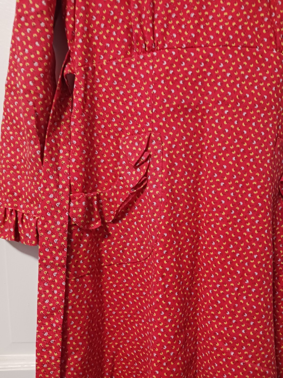 Late 1960- Early 70s Handmade Dress! Excellent Condition. Red Mid Length