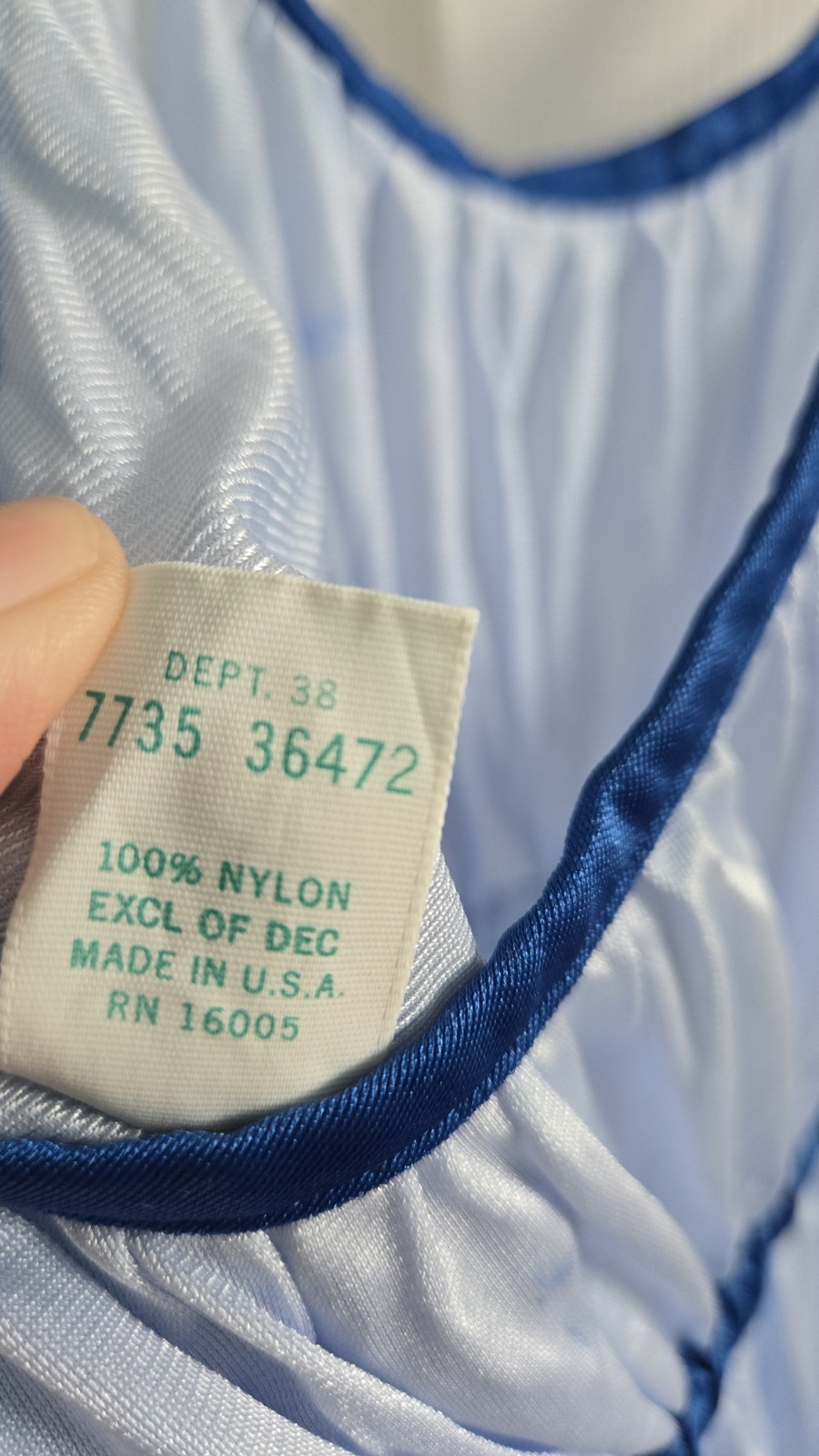 Vintage Sears JR Bazaar Blue Nylon Nightgown Empire Baby Doll Slip Dress Fit S/M