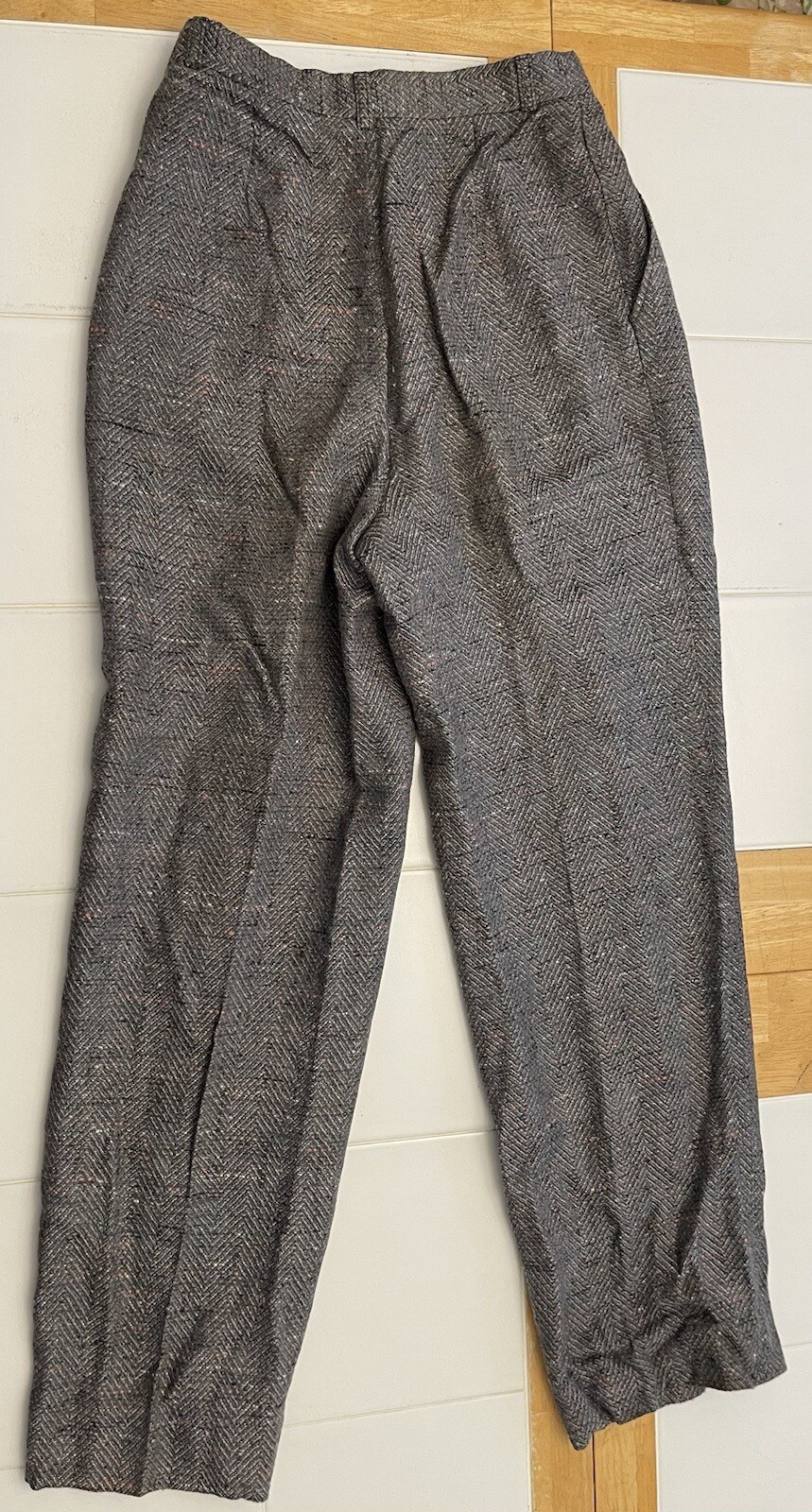 David N. Pants Womens Checkerboard Wool Polyester Trouser Vintage 24×29.5￼