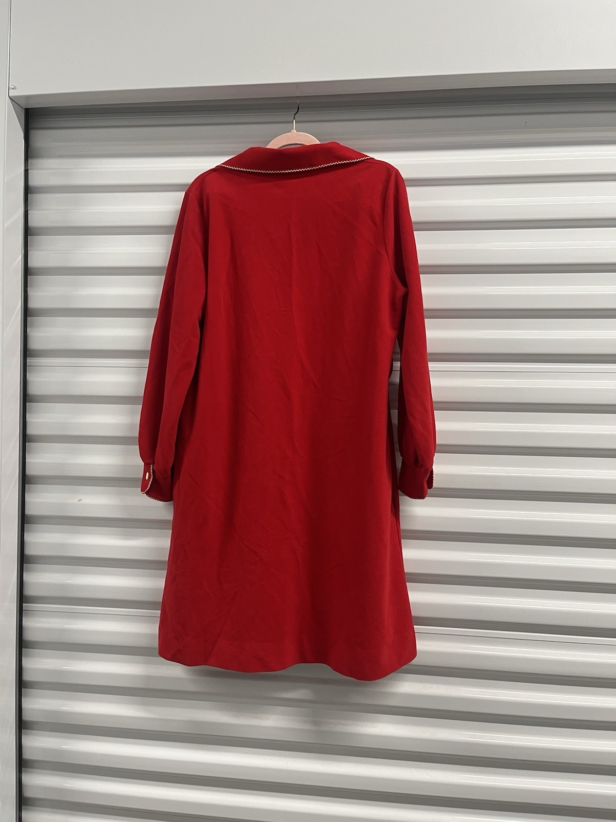 Red vintage 60s/70s fleece dress Rodeo western style cowgirl dress Vassarette