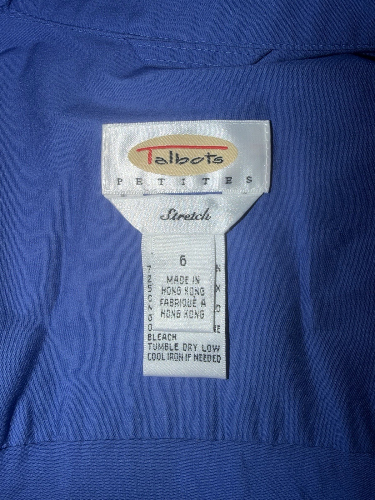Talbots Peri Blue Iridescent Rockabilly Pencil Dress Pockets Bow 6 Petite