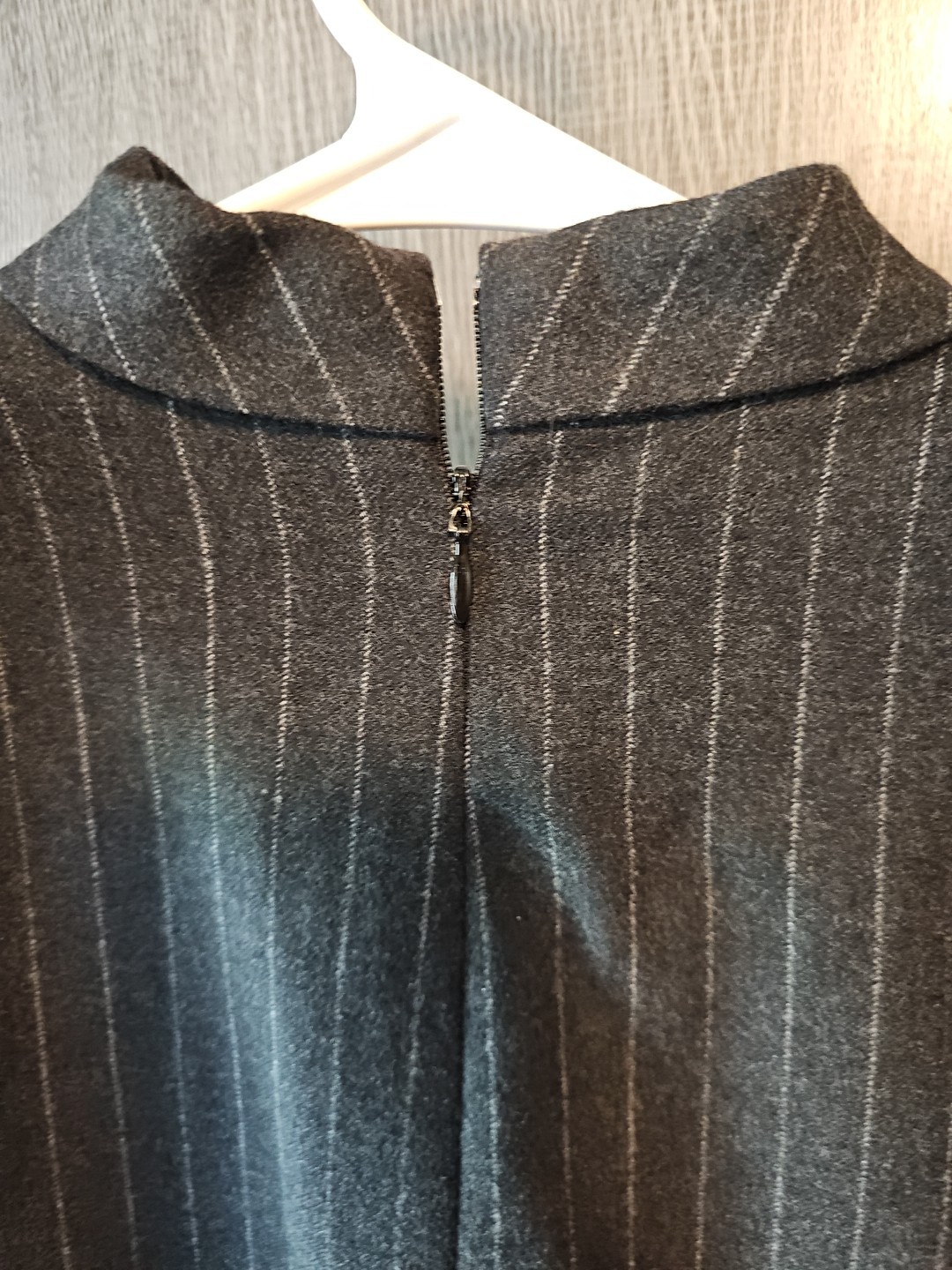 Marisa Minicucci Wool Cashmere Angora Dress Women Size 6 Grey Pinstripe Canada
