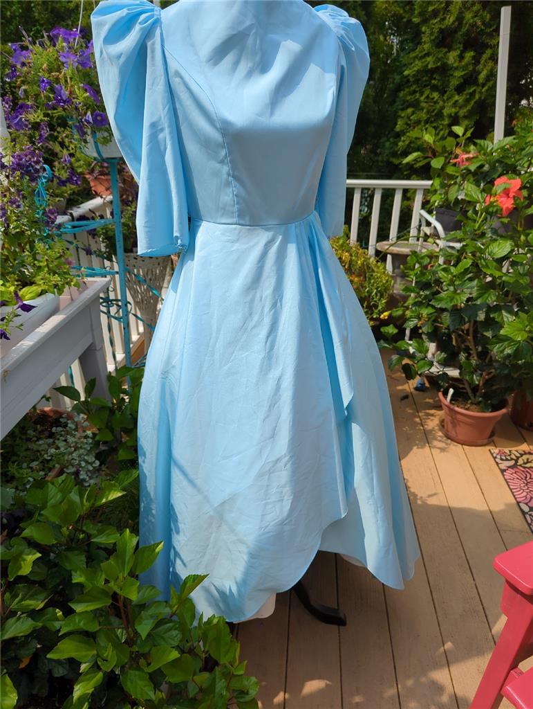 1980&rsquo;S-1950&rsquo;s VINTAGE BLUE FULL LONG REENACTMENT DRESS 38&Prime; BUST