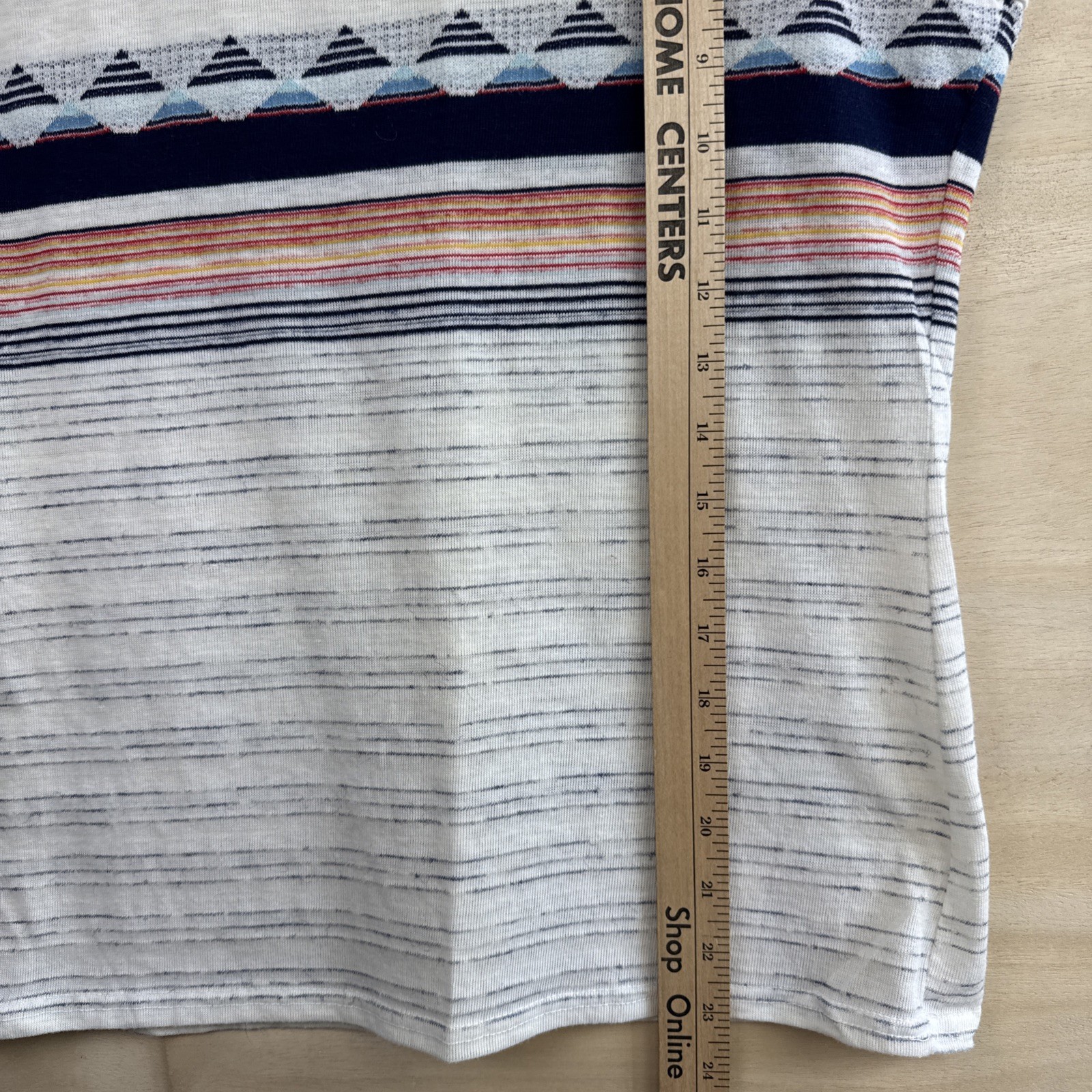 Vintage 70s Jantzen Striped Knit Tank Top Geometric Pattern Summer USA Sz Lg