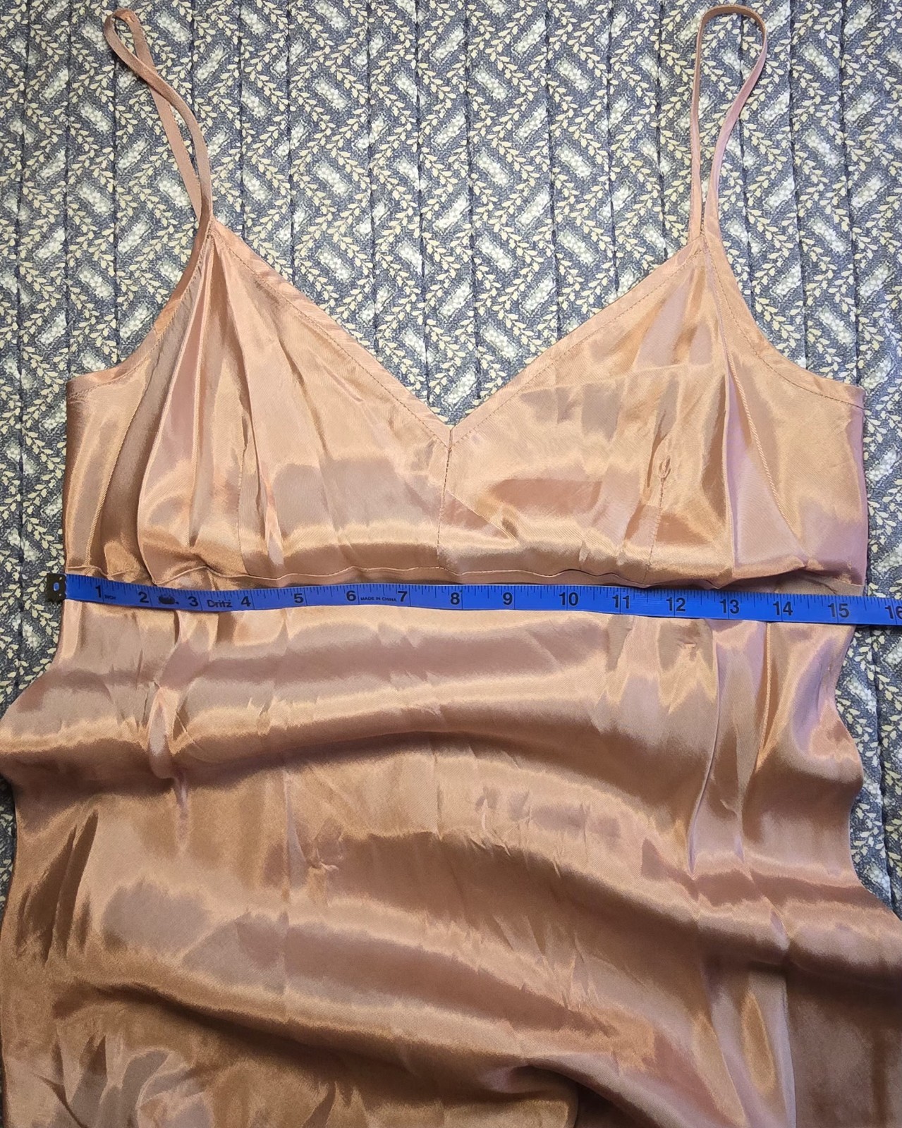 Blush Pink Beaded Sheer Mid-length Vintage Style Dress With Slip Size M