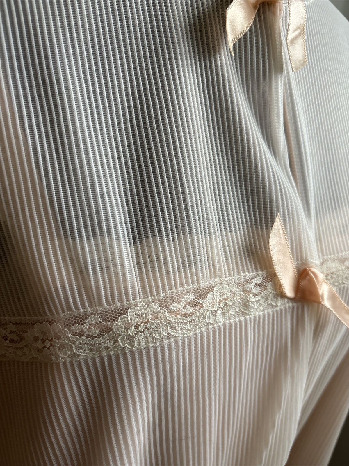 Vintage Van Raalte Gown Robe Set Double Chiffon Lace Medium Babydoll Peignoir