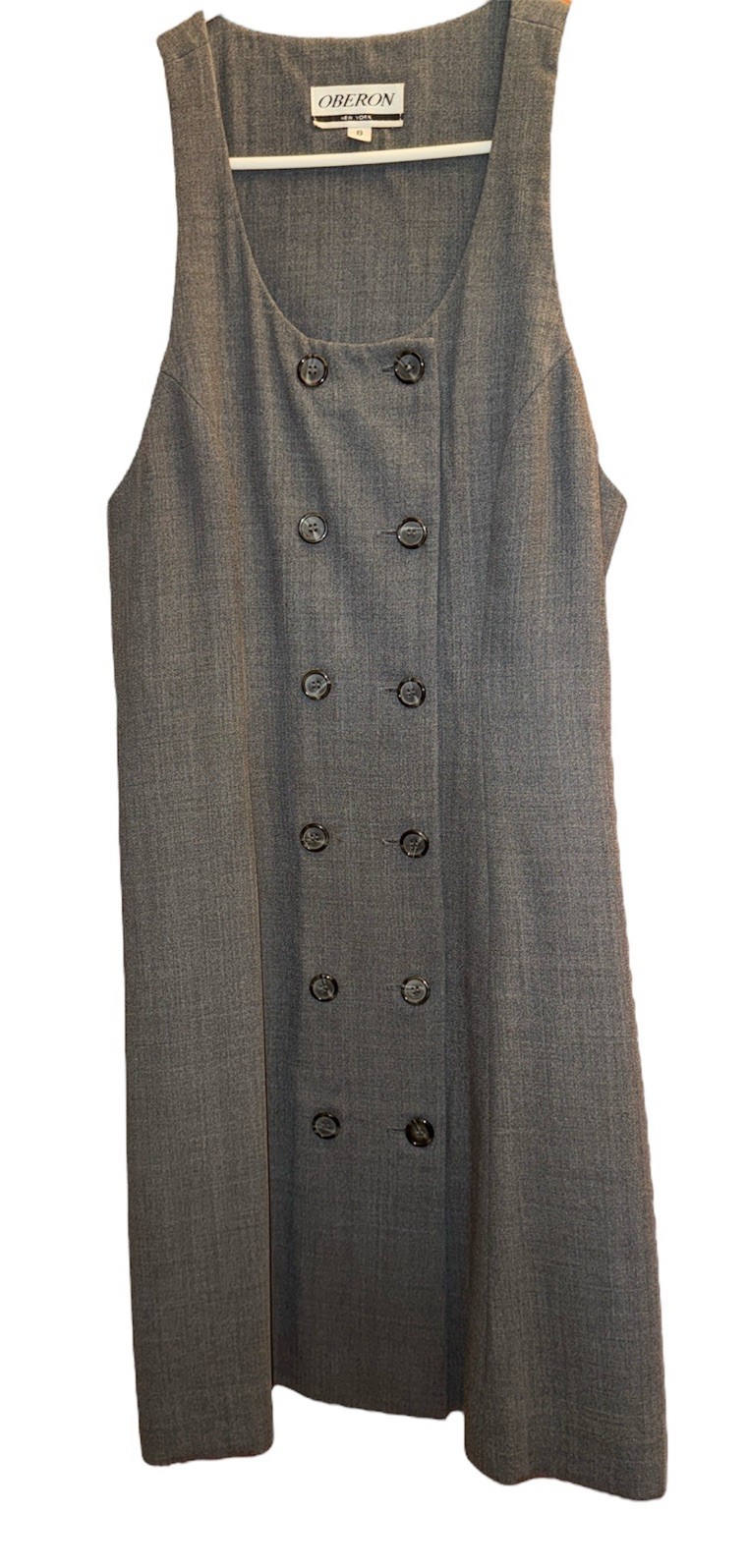 Vintage 1990&rsquo;s Oberon New York Button Up Gray Dress Size 8