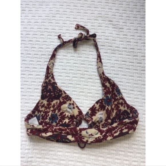 Vintage Hot Tuna boho paisley cotton halter top XS S 0 2