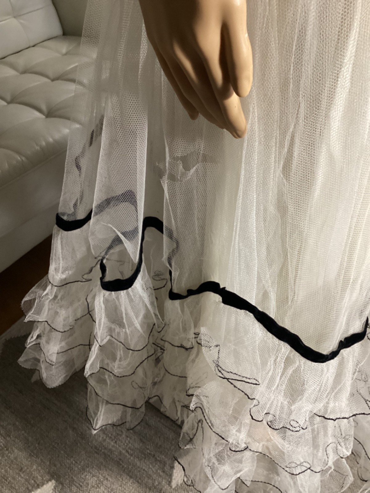 Vintage 1950&rsquo;s Will Steinman Original Black & White Tulle Strapless Party Dress