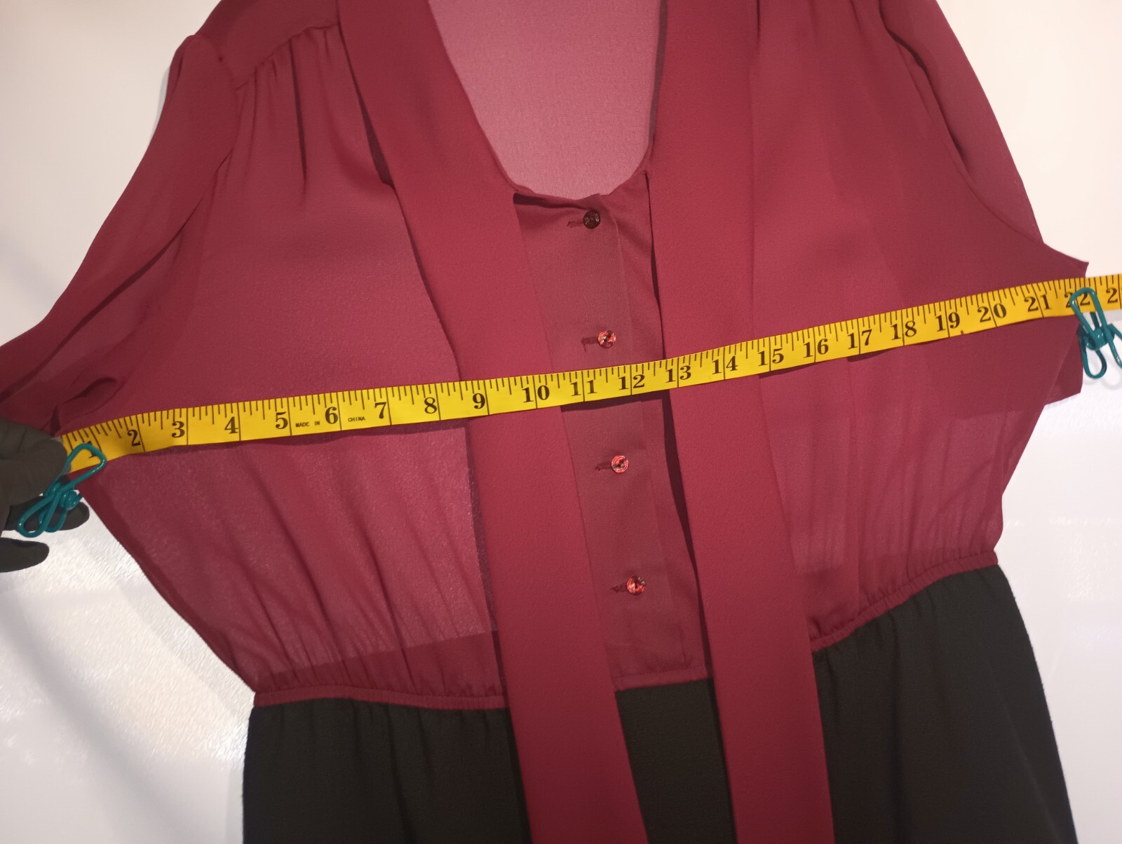 Leslie Pomer – Size Women&rsquo;s 18 – Burgundy – Black – Dress – Vintage