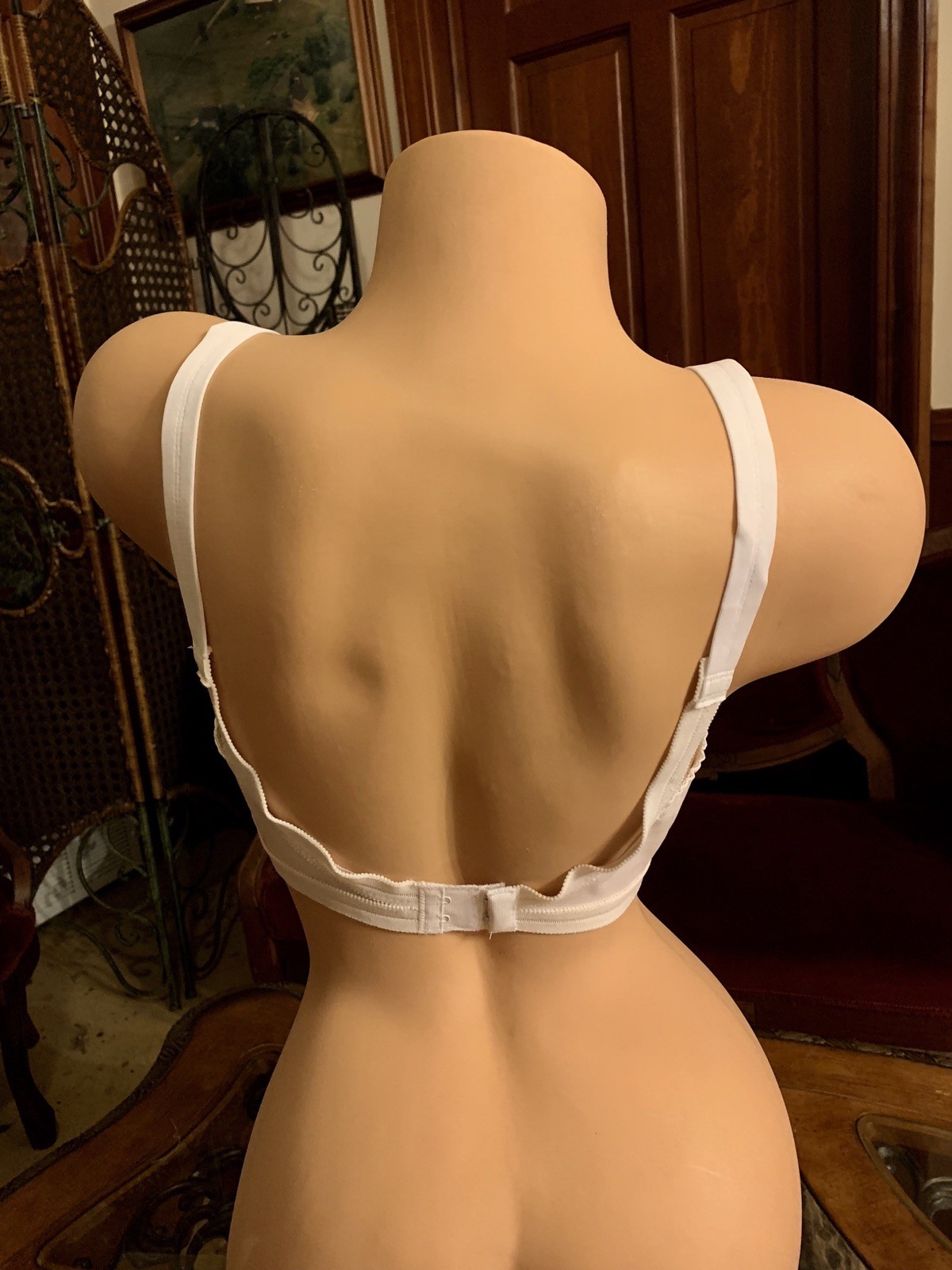 Vintage Bra Support Nylon Lycra Smooth Spandex White Adjustable 1970s NEW 36D
