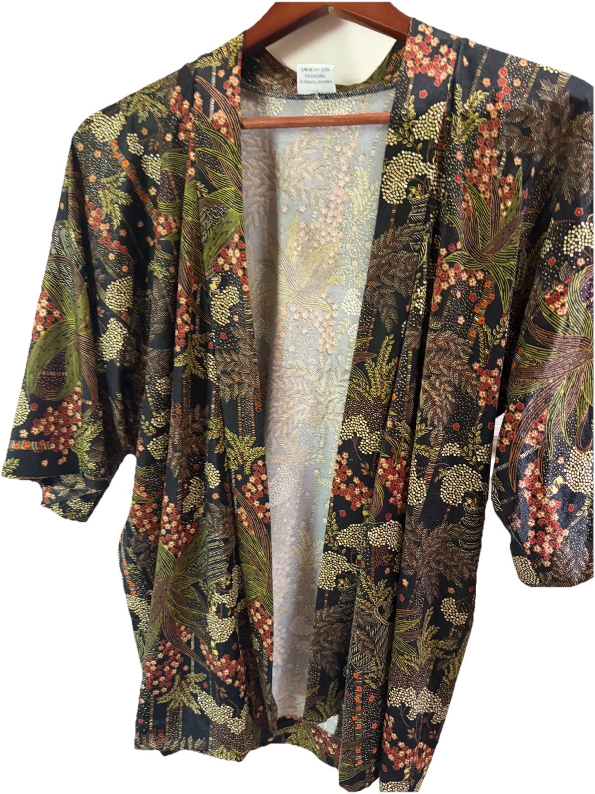 Vintage 70s 80s DeWeese Design Swim & Sun Floral Rare Coverup OS