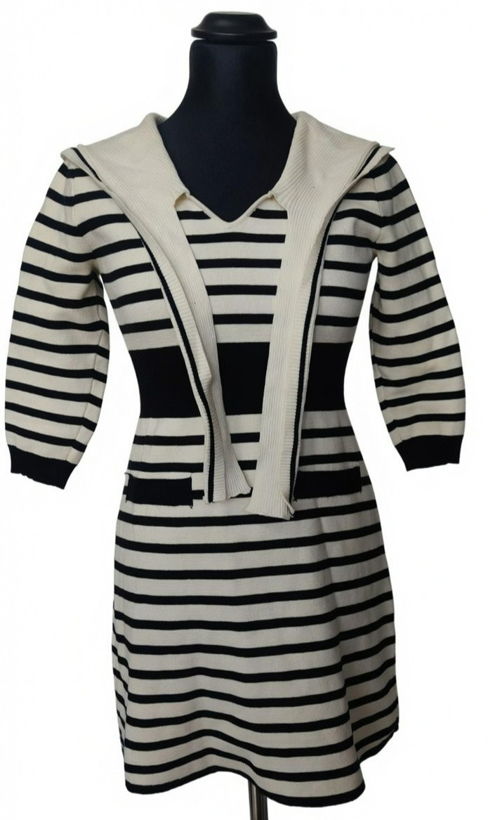 CELINE PARIS WOMEN SAILOR JERSEY DRESS VINTAGE 2021 COTTON MINI DRESS JH2127