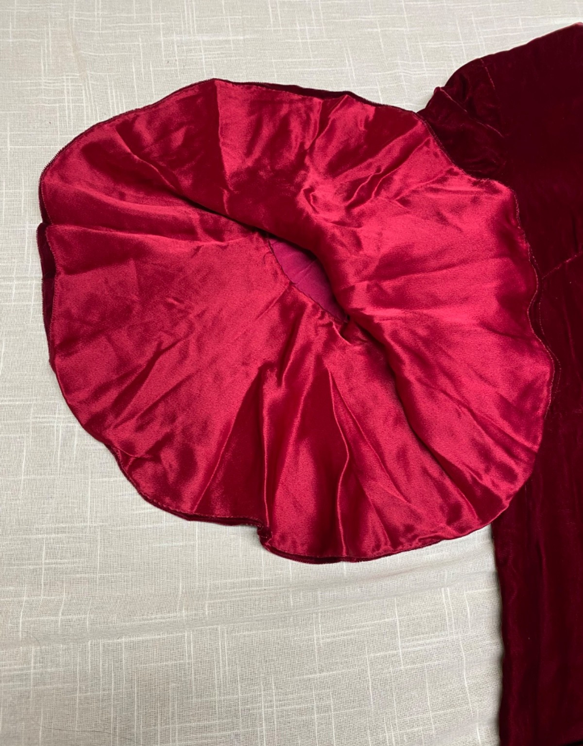 Vintage Velvet Dress 60s Maxi Handmade Red Burgundy Gothic Witchy Mod Glam 1960s
