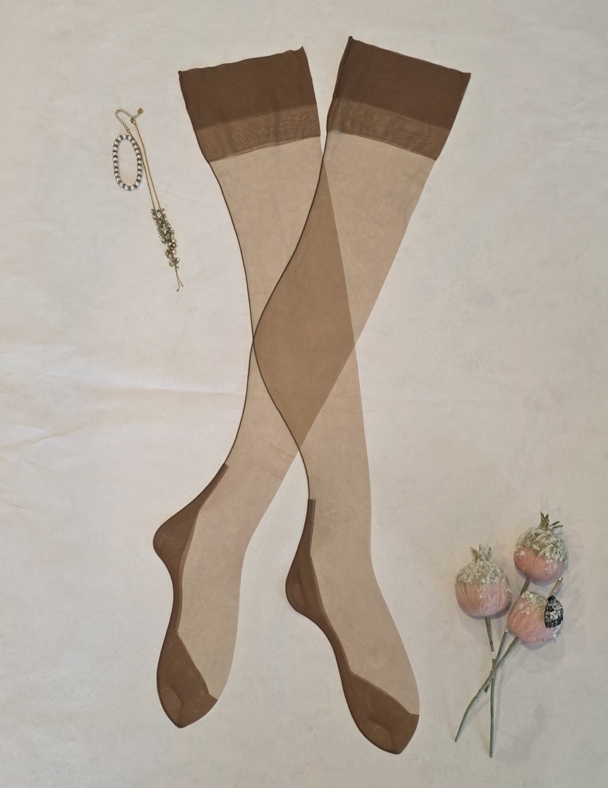 Vtg Penney&rsquo;s Full Fashioned 51 Gauge 15 Den Nylon Stockings Back Seam Size 9.5