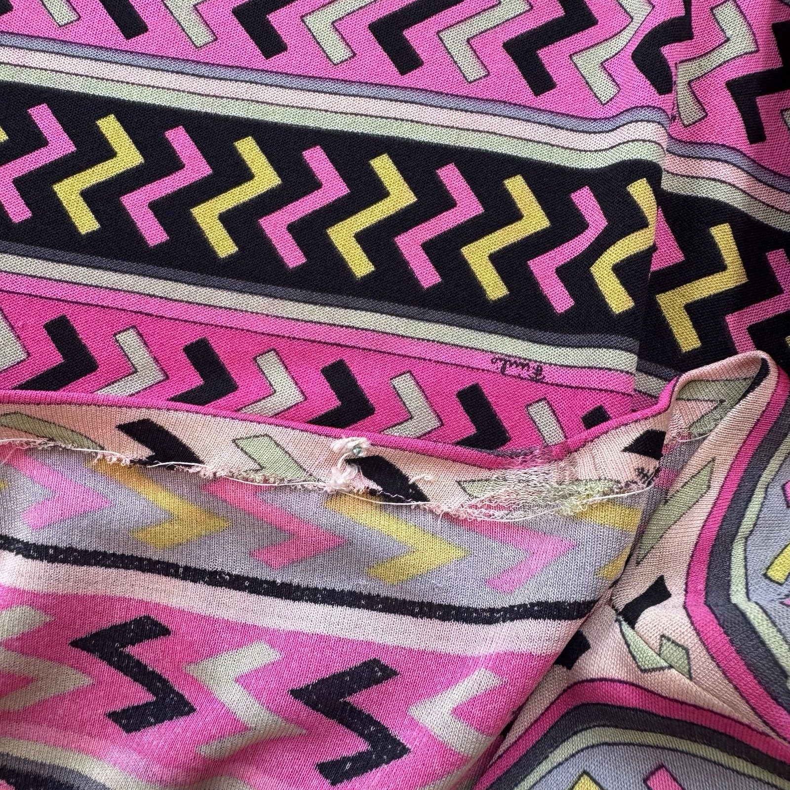 1960s Emilio Pucci Z Print Midi Length Dress