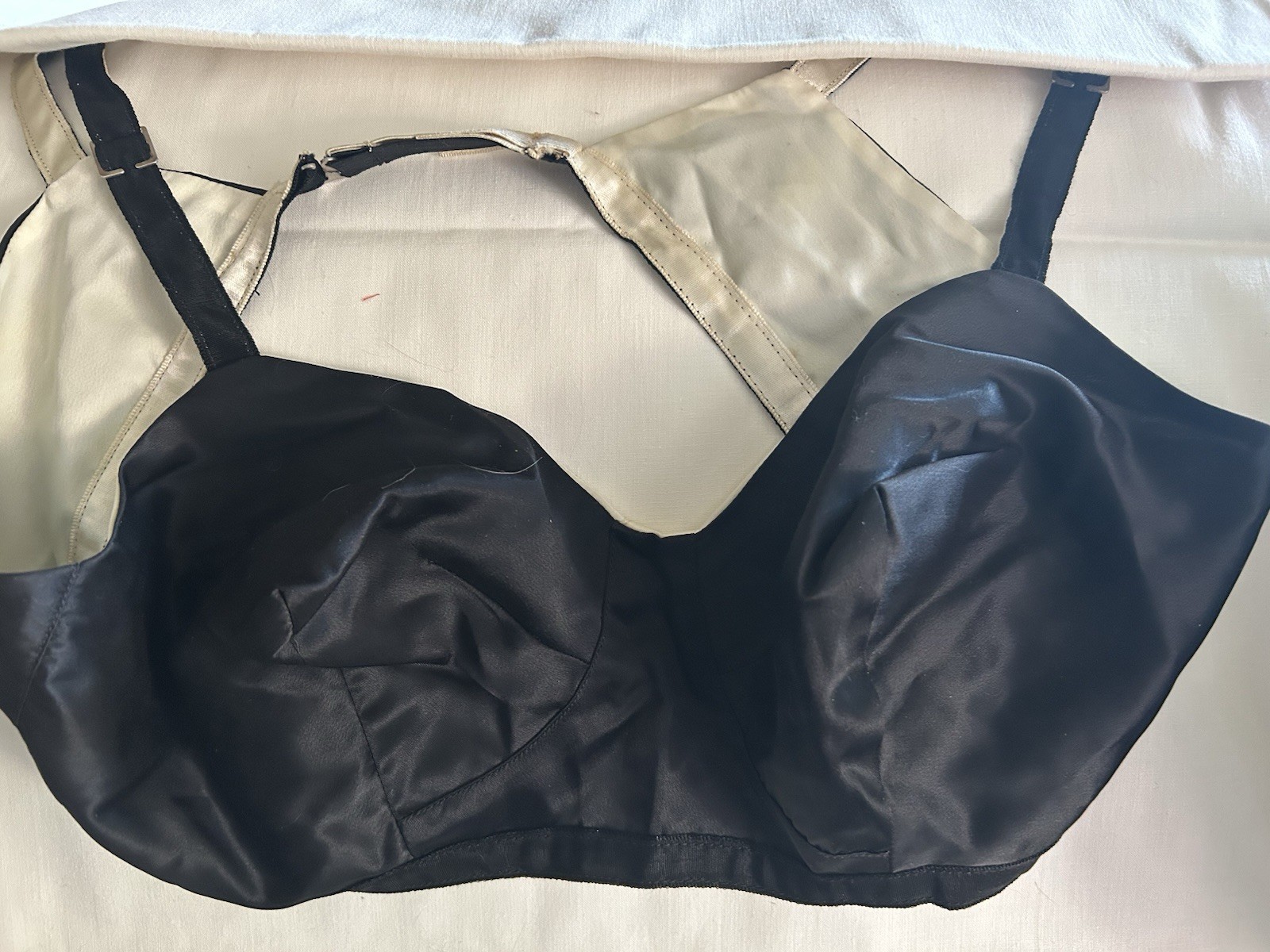 Vintage Bra Lovable Black Rayon 38B