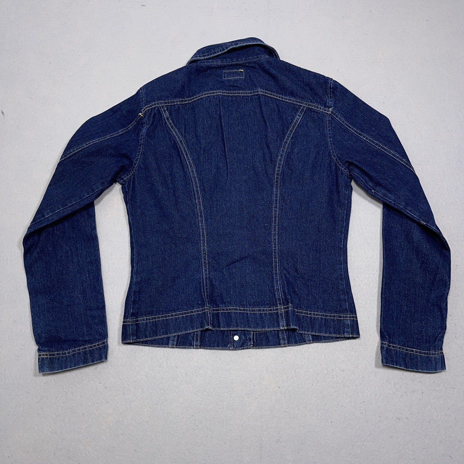 Vintage Denim Jacket Women Medium Regular Fit Dark Blue Wash Vintage 90s Grunge