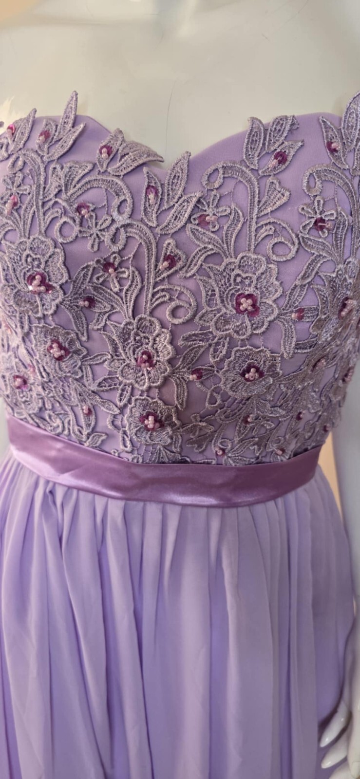 Enchanting Lavender Beaded Corset Back Prom Dress | Vintage Inspired Bridesmaid