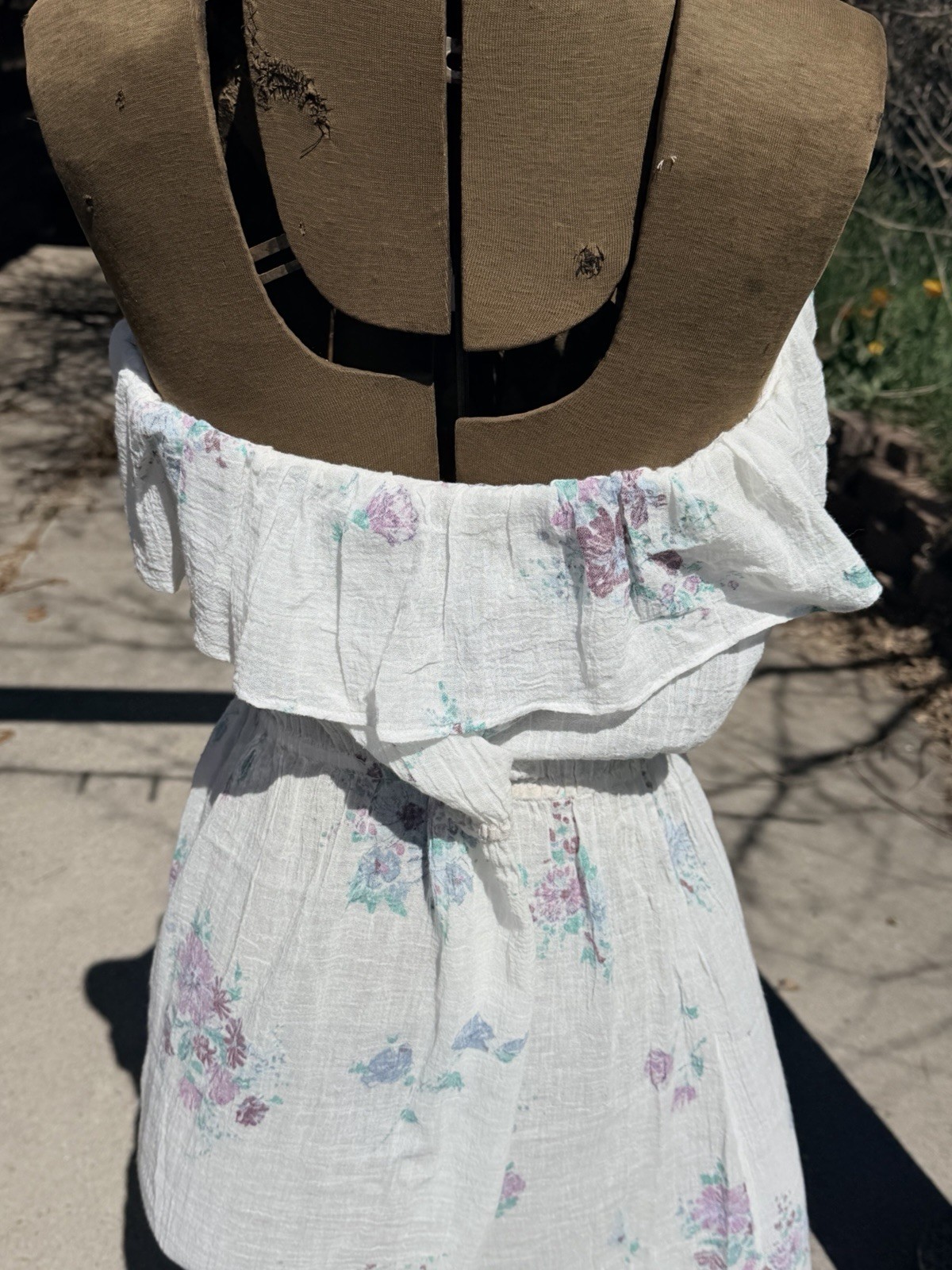 Vtg 70&rsquo;s Style Cotton Gauze Camisole Med/Lg Sundress Ultra-feminine Romantic