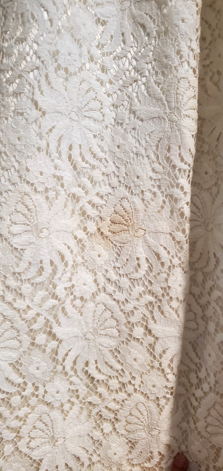 Vintage Ivory Cream Romantic Lace Elastic Waist Cuffs Custom Made Wedding Dress