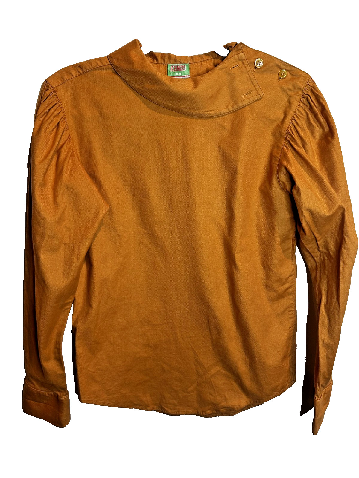 Collectable Original 1970&rsquo;s Vintage Kenzo Funnel Neck Blouse Size Small